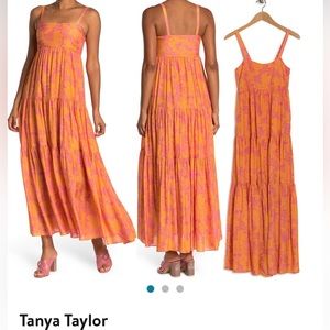 NEW $575 Tanya Taylor  Floral Print Sleeveless Maxi Dress, Size US 4